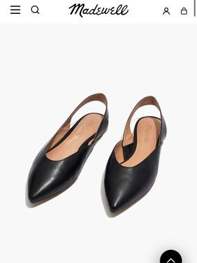 Madewell Ava Slingback Flat Leather Size 7 Pointed Toe Ballet Shoe